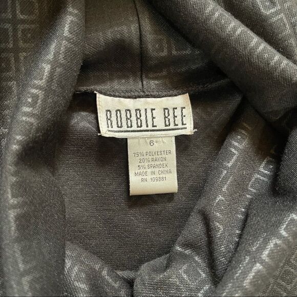 Robbie Bee Black Cowl Neck Dress Size 6 - Picture 14 of 15